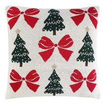 Комплект Tkano Подушка вязаная с новогодним рисунком christmas bows из коллекции new year essential, 45x45 см арт. TK25-CU0015