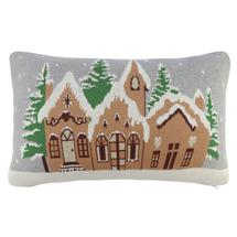 Комплект Tkano Подушка вязаная с новогодним рисунком christmas village из коллекции new year essential, 40x60 см арт. TK25-CU0017