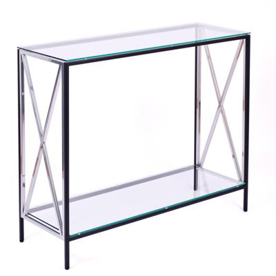 Консоль AllConsoles Консольный стол 1031-CB_S clear черный муар, серебряный арт. 1031-CB_S clear