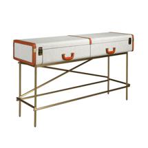 Консоль Angel Cerda Консольный стол 3271 из шпона ореха и светло-серой ткани арт. 265611