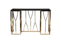 Консоль Garda Decor 13RXC3102-GOLD Консоль стекло черн./золото 120*40*78см арт. 13RXC3102-GOLD