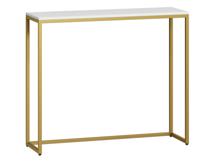 Консоль LoftyHome Стол консольный Мальборк Белый Альпийский с золотым основанием лофт арт. 1628122