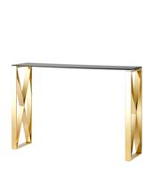 Консоль Stool Group Консоль КРОСС 115*30 золото стекло smoke арт. УТ000004650