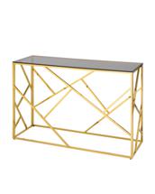 Консоль Stool Group Консоль АРТ ДЕКО 120х40 золото стекло smoke арт. УТ000001964