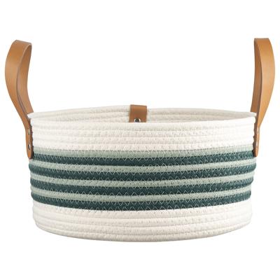 Корзина Bergenson Bjorn Корзина для хранения helly D30х15 см, бежевая/зеленая арт. TL-BB-BSKHL-CTN-30