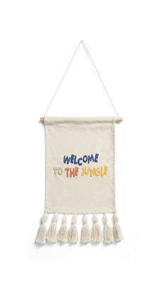 Ковер La Forma (ех Julia Grup) Настенный гобелен из хлопка Tandani бежевого цвета с разноцветными буквами и бахромой, 40 x 50 см арт. 434781