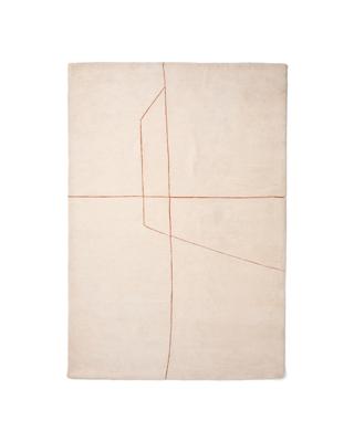 Ковер La Forma (ех Julia Grup) Ковер Delide из синтетического волокна цвета экрю с оранжевым графическим рисунком, 160 x 230 см арт. 481215