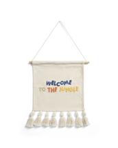 Ковер La Forma (ех Julia Grup) Настенный гобелен из хлопка Tandani бежевого цвета с разноцветными буквами и бахромой, 40 x 50 см арт. 434781