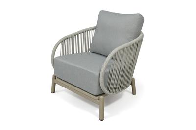 Кресло 4SIS "Прато" кресло из искусственного ротанга, цвет светло-серый, каркас под дерево (холодно-бежевый) арт. DF25102-A