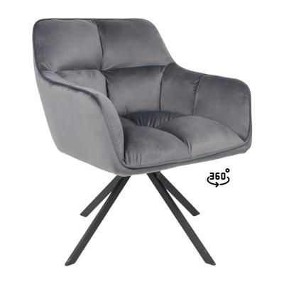 Кресло AksHome Кресло VIRGINIA, поворотное, велюр, тем.-серый HCJ-40/черный арт. ZN-273774
