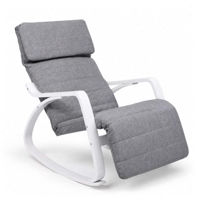 Кресло AksHome Кресло-качалка SMART, ткань, серый/белый арт. ZN-273776