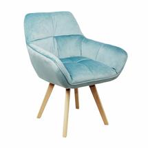 Кресло AksHome Кресло Soft, голубой, велюр арт. ZN-126948
