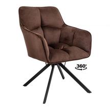 Кресло AksHome Кресло Virginia, поворотное, шоколадный, велюр арт. ZN-126141