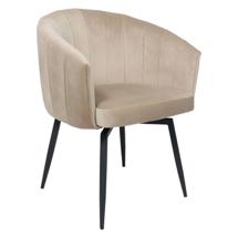 Кресло AksHome Кресло MELON, поворотное, бежевый велюр/черный арт. ZN-183243