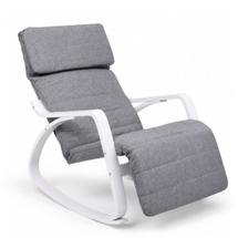 Кресло AksHome Кресло-качалка SMART, ткань, серый/белый арт. ZN-273776