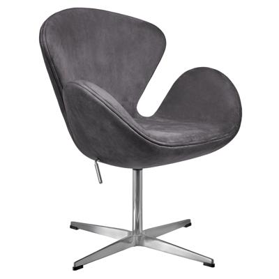 Кресло Bradexhome Кресло SWAN STYLE CHAIR тёмно-серый, искусственная замша арт. FR 1046
