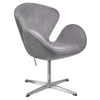 Кресло Bradexhome Кресло SWAN STYLE CHAIR серый, искусственная замша арт. FR 0654