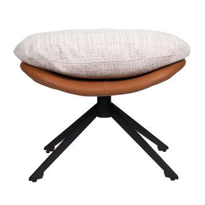 Кресло Bradexhome Оттоманка BLISS оранж/серый, экокожа, шенилл арт. FR 1072