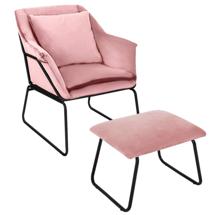 Кресло Bradexhome Комплект кресло ALEX и оттоманка ALEX пудровый арт. FR 0413K