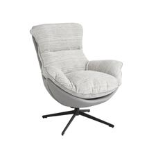 Кресло Bradexhome Кресло HUG серый в полоску, экокожа, шенилл арт. FR 1068