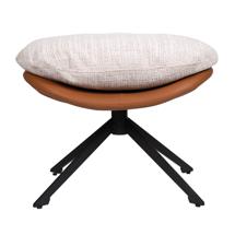 Кресло Bradexhome Оттоманка BLISS оранж/серый, экокожа, шенилл арт. FR 1072