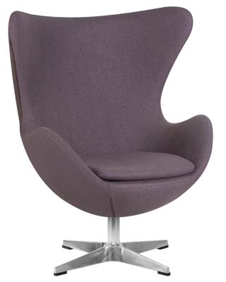 Кресло DOBRIN Кресло дизайнерское DOBRIN EGG, серая ткань AF7 арт. LMO-149