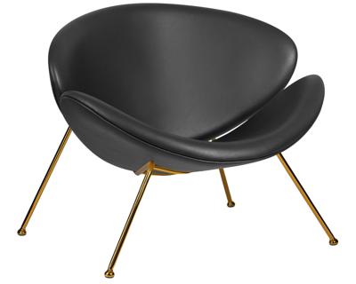 Кресло DOBRIN Кресло дизайнерское DOBRIN EMILY, черный винил YP16, золотое основания арт. LMO-72_G-M_VS-YP16