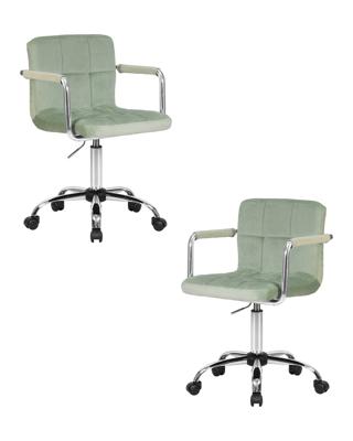 Кресло DOBRIN Набор 2 шт Офисное кресло для персонала DOBRIN TERRY, мятный велюр (MJ9-87) арт. LM-9400-N_CH-M_V-MJ9-87