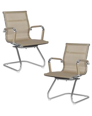 Кресло DOBRIN Набор 2 шт Офисное кресло для посетителей DOBRIN CODY MESH, бежевый (22039) арт. LMR-102N-N_CH-M_MSH-beige