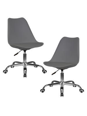 Кресло DOBRIN Набор 2 шт Офисное кресло для персонала DOBRIN MICKEY, темно-серый арт. LMZL-PP635D-N_CH-M_EL-GR-04