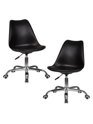 Кресло DOBRIN Набор 2 шт Офисное кресло для персонала DOBRIN MICKEY, чёрный арт. LMZL-PP635D-N_CH-M_EL-B-03