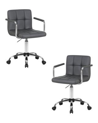 Кресло DOBRIN Набор 2 шт Офисное кресло для персонала DOBRIN TERRY, серый арт. LM-9400-N_CH-M_EL-grey