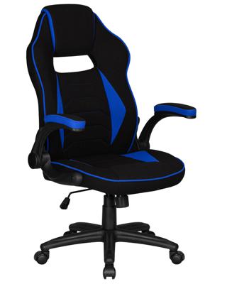 Кресло DOBRIN Кресло игровое DOBRIN RICK, черно-синяя ткань арт. LMR-132B_P_TT-black-blue