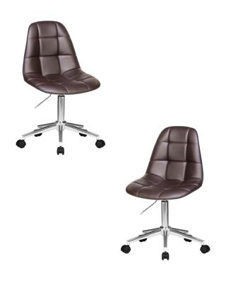 Кресло DOBRIN Набор 2 шт Офисное кресло для персонала DOBRIN MONTY, коричневый арт. LM-9800-N_CH-M_EL-brown