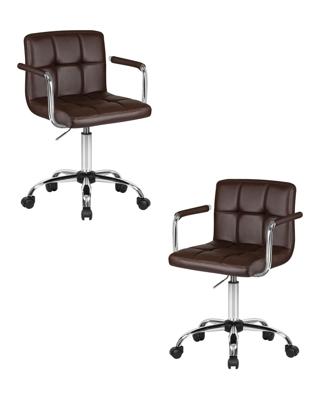 Кресло DOBRIN Набор 2 шт Офисное кресло для персонала DOBRIN TERRY, коричневый арт. LM-9400-N_CH-M_EL-brown