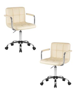 Кресло DOBRIN Набор 2 шт Офисное кресло для персонала DOBRIN TERRY, кремовый арт. LM-9400-N_CH-M_EL-cream