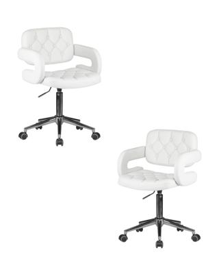 Кресло DOBRIN Набор 2 шт Офисное кресло для персонала DOBRIN LARRY, белый арт. LM-9460-N_CH-M_EL-white