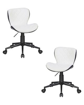 Кресло DOBRIN Набор 2 шт Офисное кресло для персонала DOBRIN RORY, бело-чёрный арт. LM-9700-N_M_EL-white-black