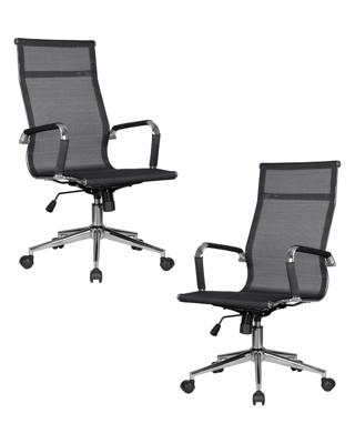 Кресло DOBRIN Набор 2 шт Офисное кресло для персонала DOBRIN CARTER, чёрный арт. LMR-111B-N_CH-M_MSH-black