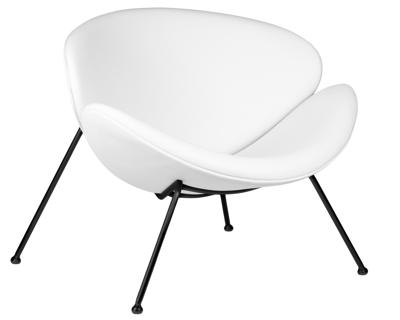 Кресло DOBRIN Кресло дизайнерское DOBRIN EMILY, белый винил YP17, черное основание арт. LMO-72_B-M_VS-YP17