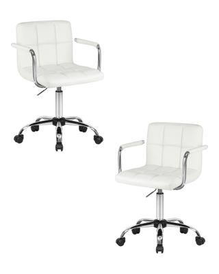 Кресло DOBRIN Набор 2 шт Офисное кресло для персонала DOBRIN TERRY, белый арт. LM-9400-N_CH-M_EL-white