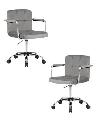 Кресло DOBRIN Набор 2 шт Офисное кресло для персонала DOBRIN TERRY, серый велюр (MJ9-75) арт. LM-9400-N_CH-M_V-MJ9-75