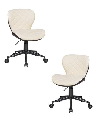 Кресло DOBRIN Набор 2 шт Офисное кресло для персонала DOBRIN RORY, кремово-коричневый арт. LM-9700-N_M_EL-cream-brown