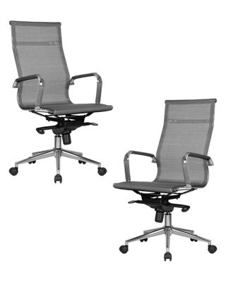 Кресло DOBRIN Набор 2 шт Офисное кресло для персонала DOBRIN CARTER, серый арт. LMR-111F-N_CH-M_MSH-grey