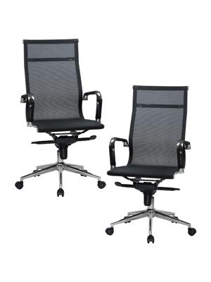 Кресло DOBRIN Набор 2 шт Офисное кресло для персонала DOBRIN CARTER, чёрный арт. LMR-111F-N_CH-M_MSH-black