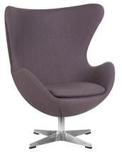Кресло DOBRIN Кресло дизайнерское DOBRIN EGG, серая ткань AF7 арт. LMO-149