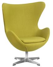 Кресло DOBRIN Кресло дизайнерское DOBRIN EGG, светло-зеленая ткань AF3 арт. LMO-149