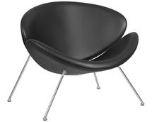 Кресло DOBRIN Кресло дизайнерское DOBRIN EMILY, черный винил YP16, хромированная сталь арт. LMO-72