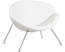 Кресло DOBRIN Кресло дизайнерское DOBRIN EMILY, белый винил YP17, хромированная сталь арт. LMO-72