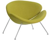 Кресло DOBRIN Кресло дизайнерское DOBRIN EMILY, светло-зеленая ткань AF3, хромированная сталь арт. LMO-72